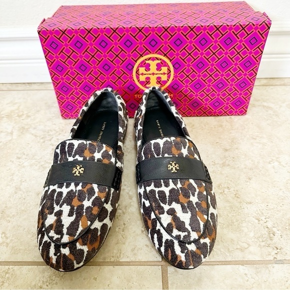 New Tory Burch Reva leopard flats loafers size 7 - Picture 2 of 6